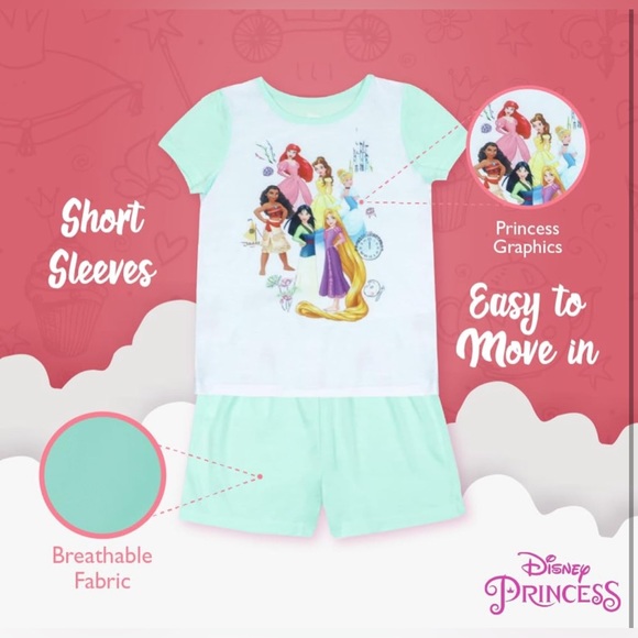 Disney Girls' Descendants,Frozen,Princess,MinnieMouse 3Piece Loose-fitPajamasSet - Picture 2 of 4